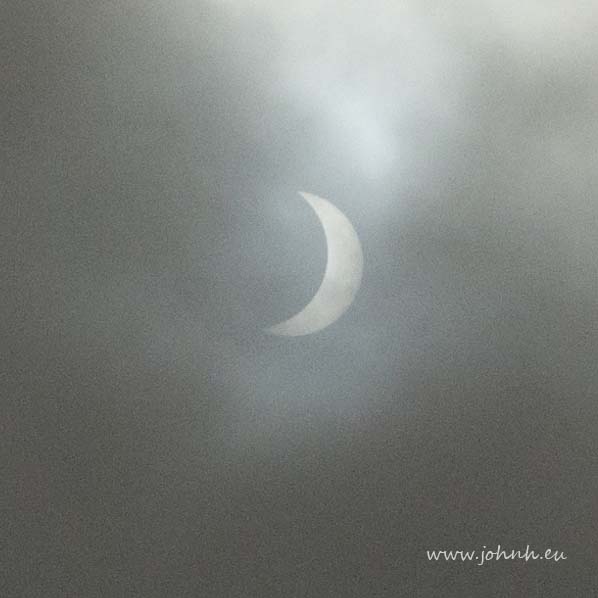 Partial solar eclipse seen from Keswick, Cumbria
