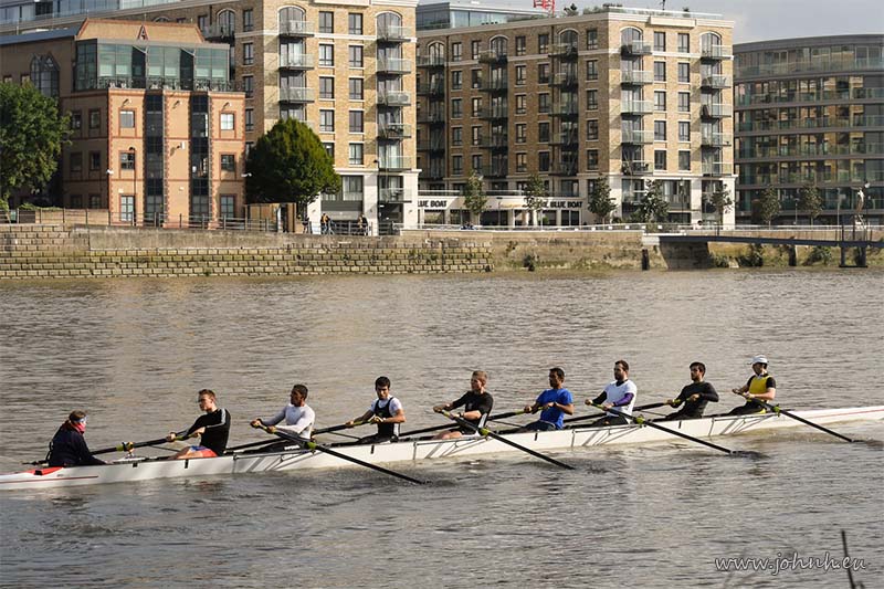Rowing eight on the Thames at Hammersmith