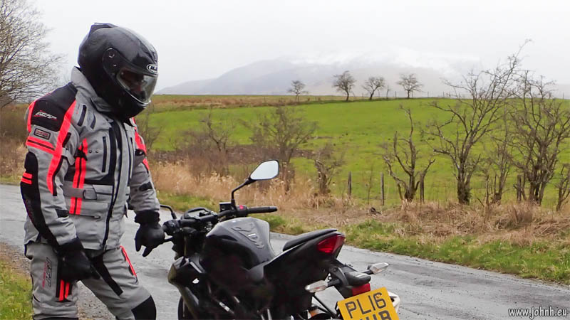 Ninja Z250SL with snow on Blencathra
