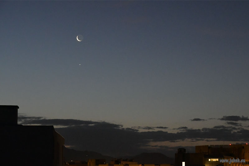 Moon and Venus rising