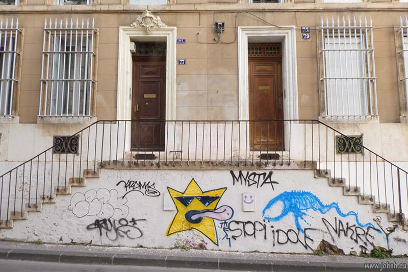 Tags and graffitos in Marseille 5th and 6th arondissments