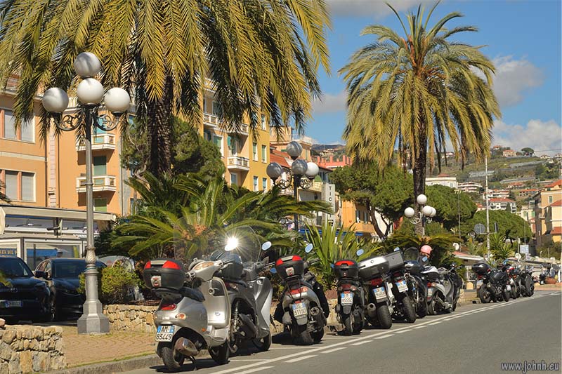 Scooters in San Remo, Liguria