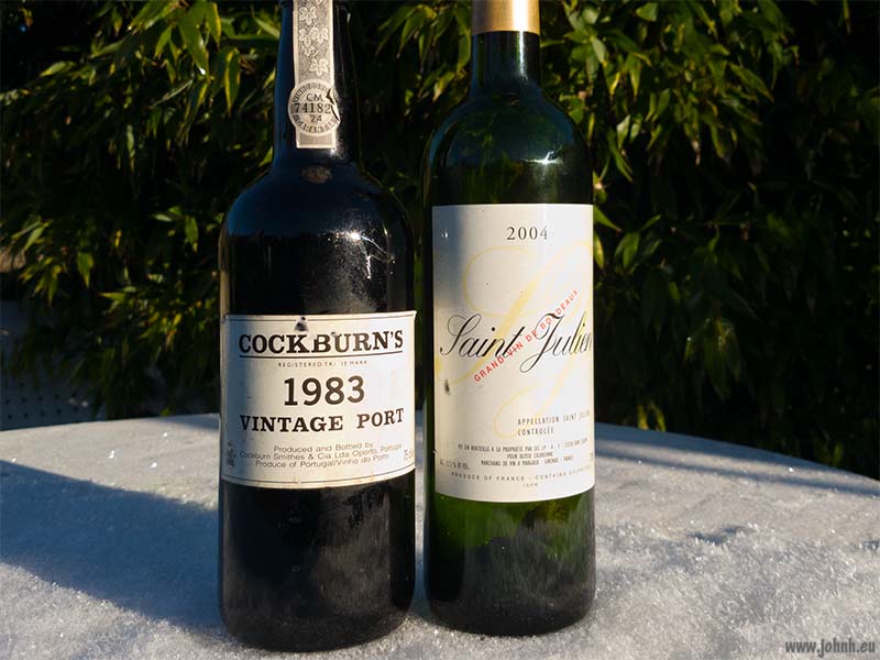 1983 port and 2004 claret