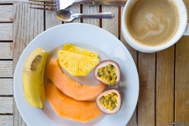 Tropical fruit breakfast, Île de la Réunion